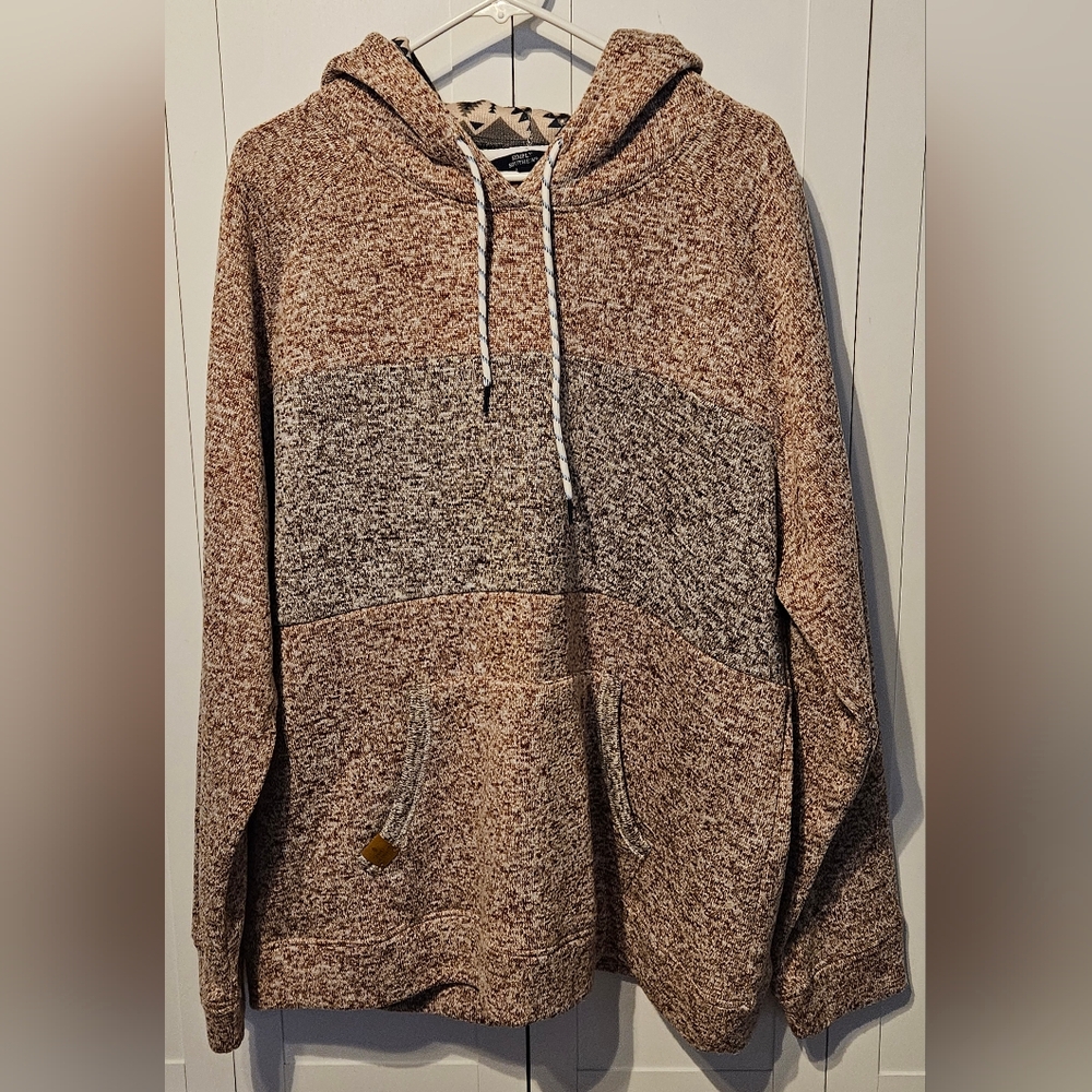 Simply Southern Cozy Brown and Gray Hooded Sweater XXL Men's